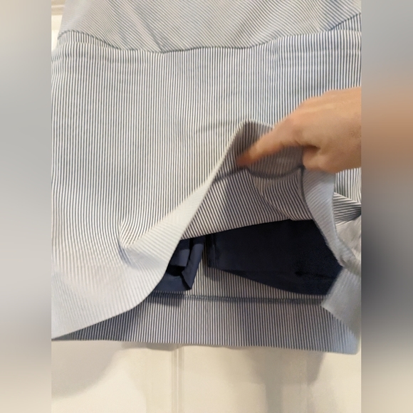 S.C.& Co Blue and White Striped Skort with Pockets - Picture 5 of 9